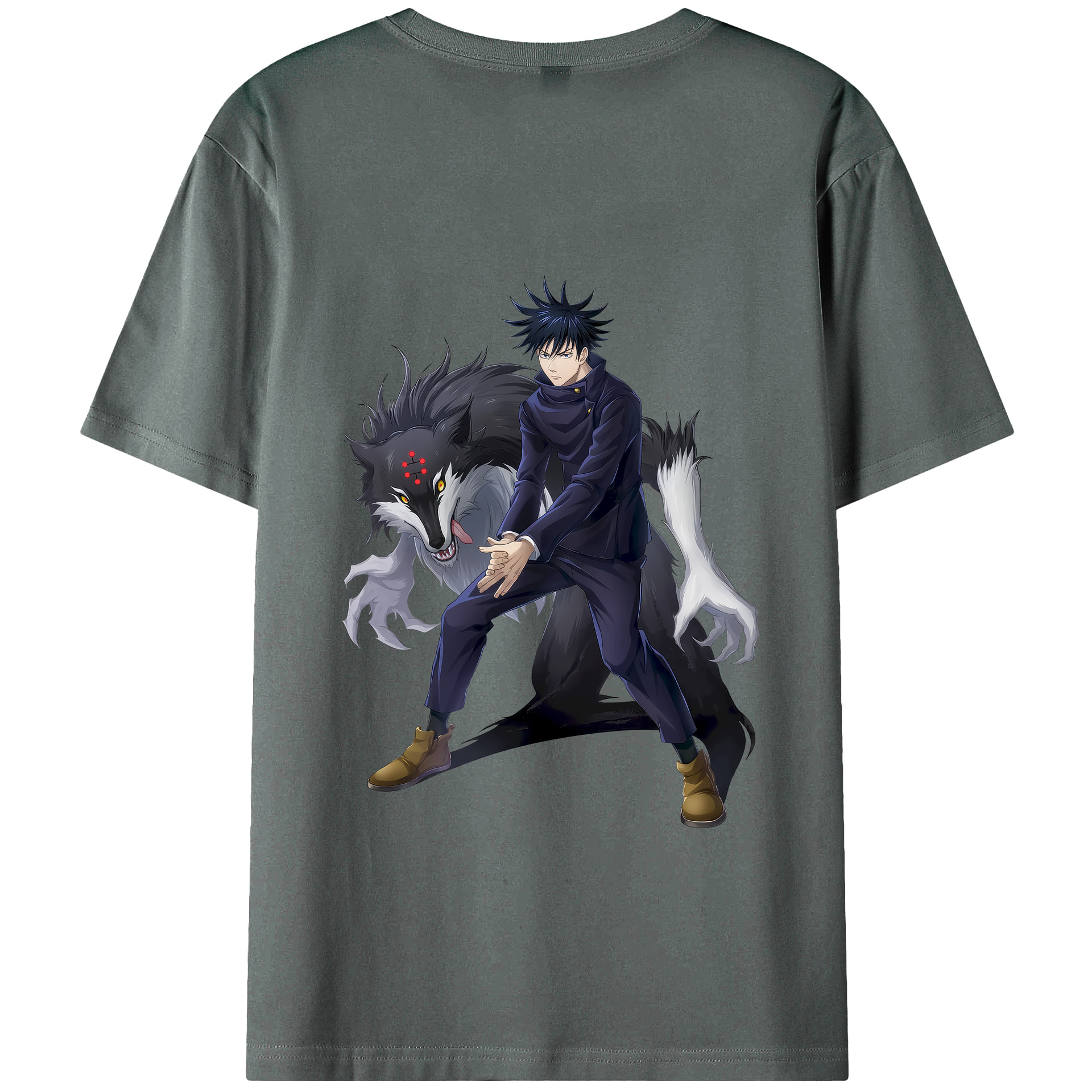 （画像用） 呪術廻戦 Jujutsu Kaisen 綿100％ メンズ半袖Tシャツ（バックプリント） 通気性
